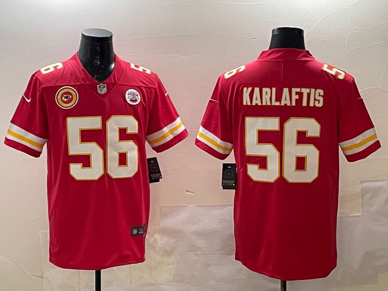 Men Kansas City Chiefs 56 Karlaftis Red Second generations Nike 2025 Vapor Limited NFL Jersey style 6